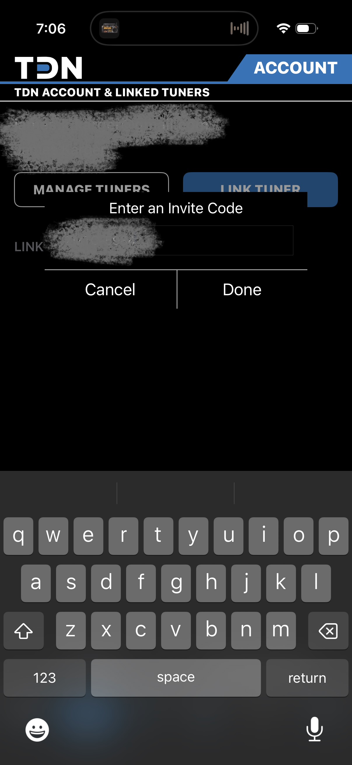 Enter an Invite Code dialog